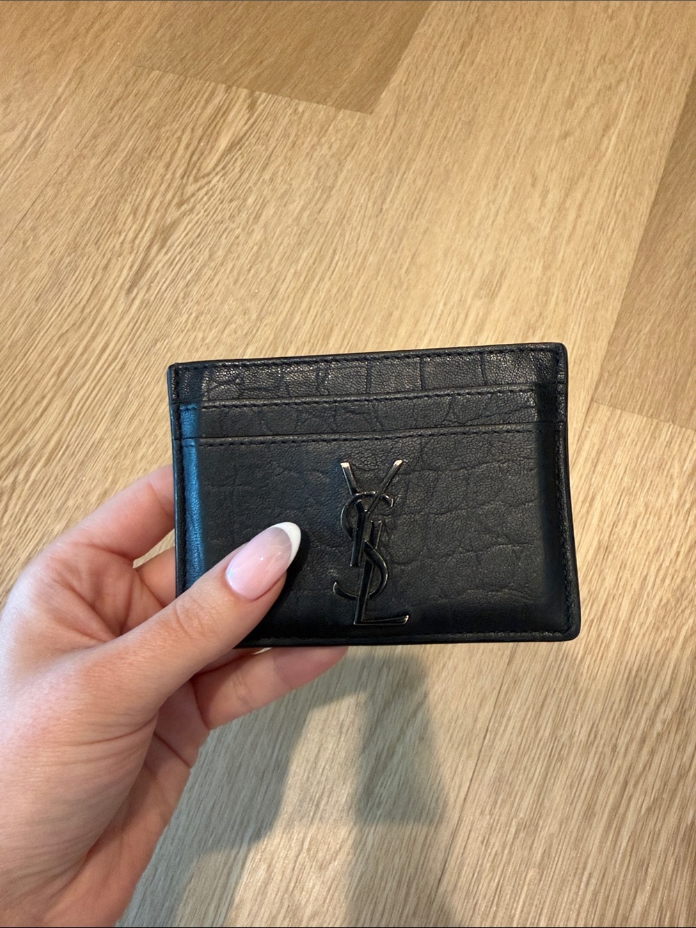 Saint Laurent Black Leather Card & Key Holder with YSL Monogram